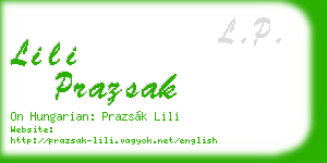 lili prazsak business card